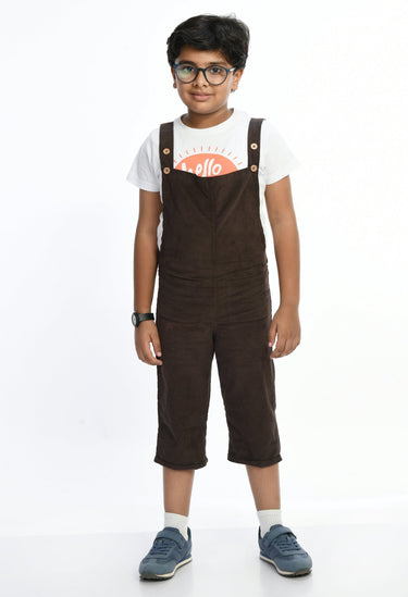 Brown Corduroy Dungarees - RueCollections